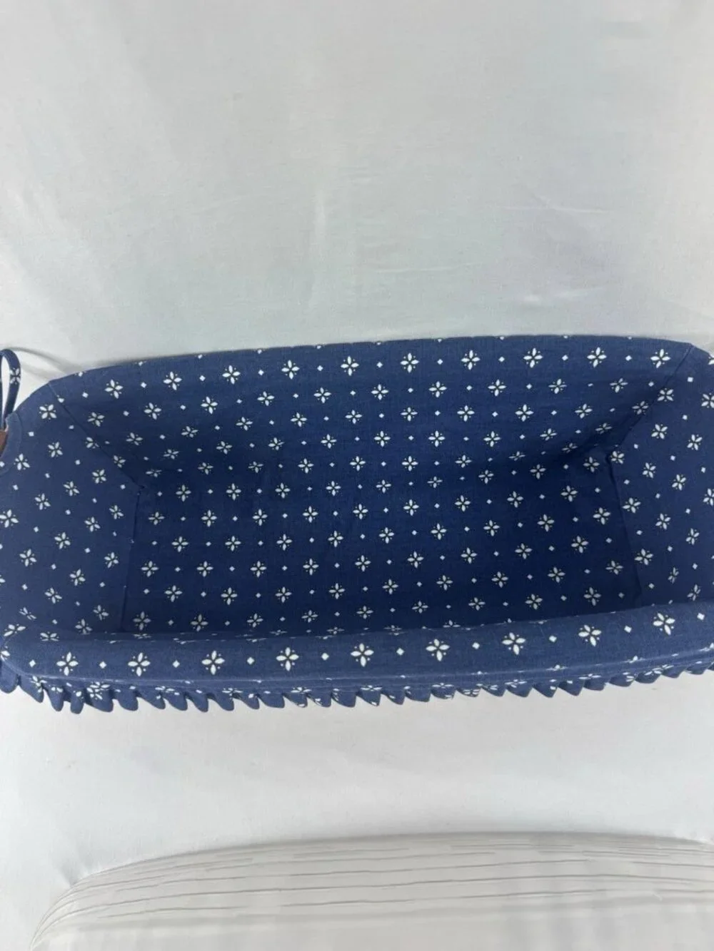 1997 Longaberger Cracker Basket with Classic Blue Liner and Handles